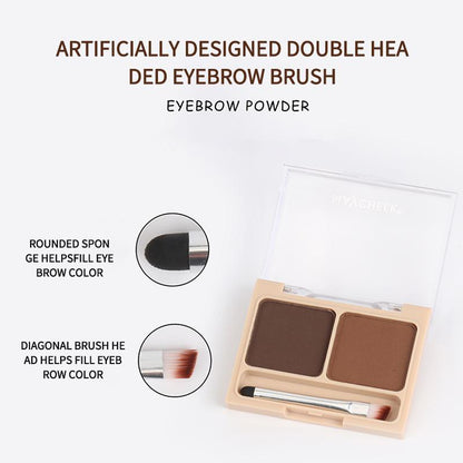 2-color Eyebrow Powder Palette, Long Lasting Eyebrow Powder, Smudge Proof Brow Powder, High Pigmented Eye Brow Shading & Filling Powder, Makeup Accessories