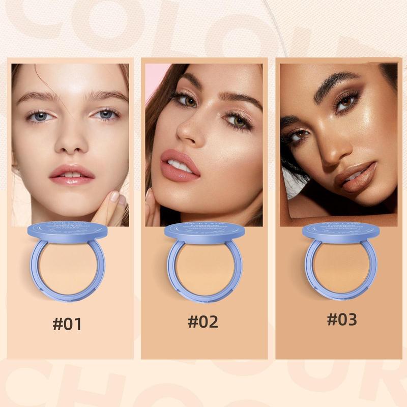 Summer Oil Control Flawless Makeup Setting Powder, Lightweight Face Powder Makeup & Finishing Powder, Lasting Matte Pressed Powder for Music Festival,?Back To School