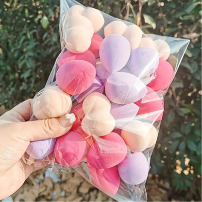 Multi-color and Shaped Mini Beauty Blender Sponge (30pcs), Cosmetic Mixing Tool, for Blending Liquid Foundation, Creams Or Powder Products, Dry & Wet Dual Use