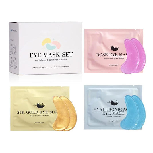 Under Eye Patches (30 Pairs) Gold Eye Mask and Hyaluronic Acid Eye Patches for puffy eyes,Rose Eye Masks for Dark Circles and Puffiness under eye treatment skin care products