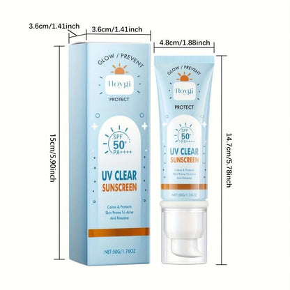 UV Clear Sunscreen, Refreshing Protective Cream, Outdoor Protection Against Sun Exposure In Summer, Ultraviolet Rays, Moisturizing Skin, Even And Bright