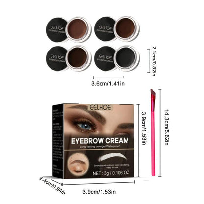 Anti-smudge Eyebrow Cream, 1 Count Waterproof Long Lasting Eyebrow Makeup Tool For Women