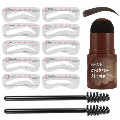 Professional Eyebrow Tint Kit, 1 Set Universal Eyebrow Cream Set, Easy Coloring High Pigment Eyebrow Pomade with Eye Brow Stencils and Eyebrow Brush