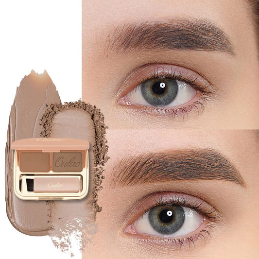 Oulac Waterproof Light Eyebrow Powder Kit with Brow Brush 2 in1 Long Lasting Instant Eyebrow Pomade & Powder Natural Makeup for Sparse Brows 3.2 g/0.11 oz (Golden Blonde£©