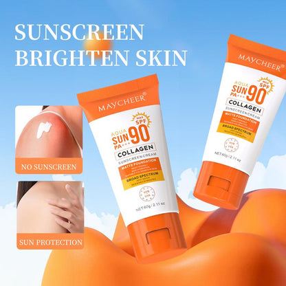 MAYCHEER SPF90+ Sunscreen Cream Summer UV Protection Facial Isolation to Prevent Sunburn Hydrating Moisture