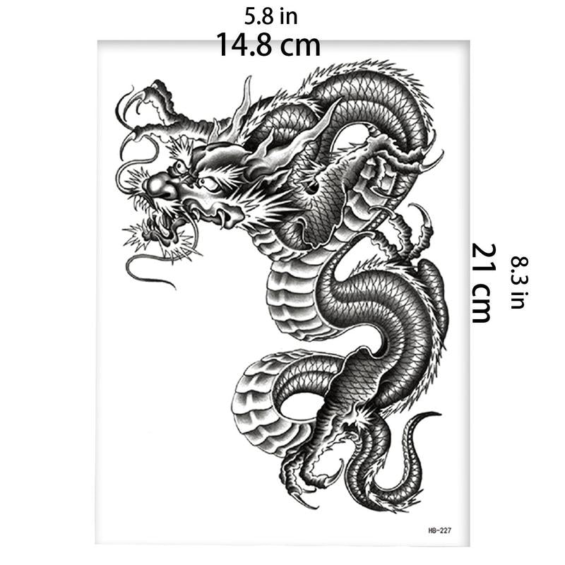 Dragon Pattern Temporary Tattoo Sticker (1 Piece), Waterproof Fake Tattoo Sticker, Body Art Decoration For Men & Women