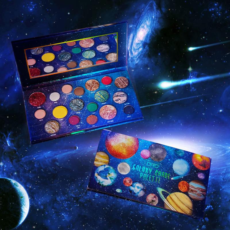 DiTO 18 Color Galaxy Eyeshadow Palette, Highly Pigmented Makeup Palette With Mirror, Shimmer Matte Glitter Makeup Pallet, Waterproof Colorful Eyeshadow Palette For Daily Party Cosmetic