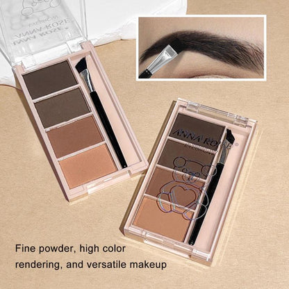 4 Color Eyebrow Powder Palette (1 Piece), Long Lasting Waterproof Eyebrow Powder, Smudge Proof Eye Brow Product For Women & Girls, Makeup Accessories