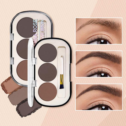 Comfort Skincare 3 Color Eyebrow Powder Palette with Eyebrow Brush, Long-lasting Natural Eyebrow Powder, Easy Coloring Eye Brow Cosmetic Product