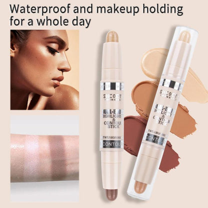 Double-ended Contour Pen, 4 Counts/set Long Lasting Contour Pen, Highlighter Pen, Facial Contouring Pen, Makeup Pen for Women & Girls