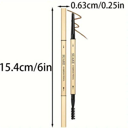 Double-ended Eyebrow Pencil with Eyebrow Brush, 5pcs/set Waterproof Long Lasting Eyebrow Pencil, Brow Styling Makeup Brush Set