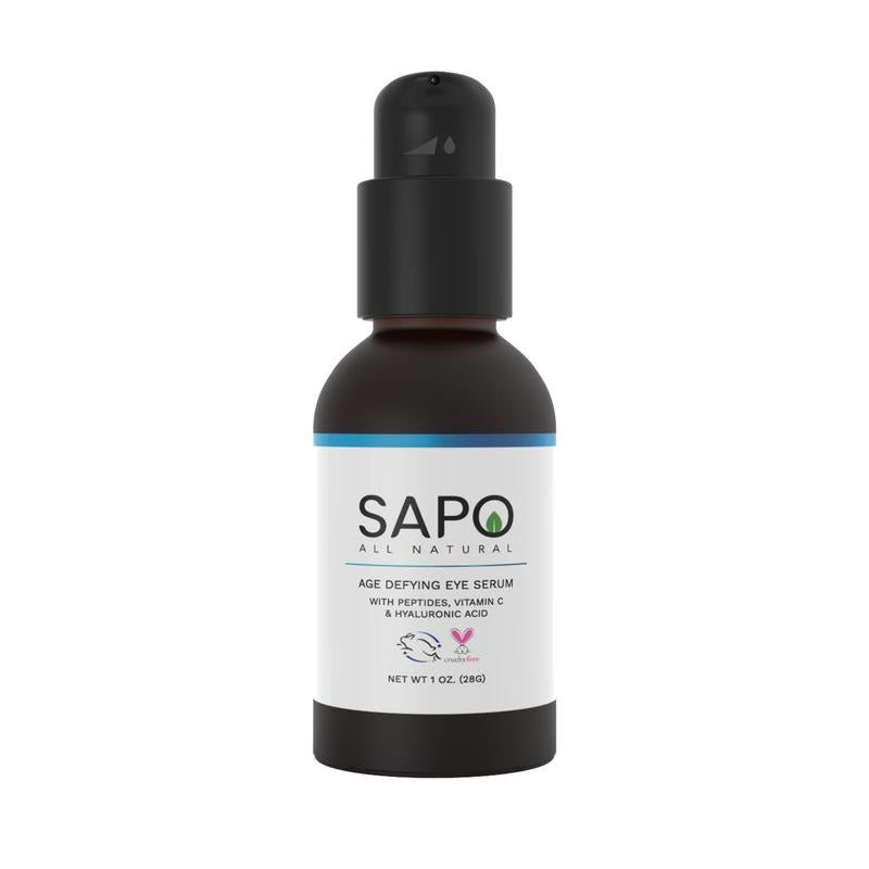 Sapo All Natural Eye Serum with Chamomile Flower, Citrus Oil, Peptides and Hyaluronic Acid - A Hydrating Vegan Skin Care Product that Brings Comfort to your Eyes - Use after Facial Cleanser and Moisturizer