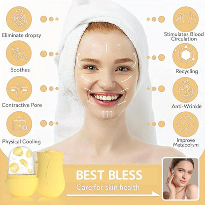 Flower Design Ice Face Roller, 1 Count Reusable Facial Skincare Tool, Beauty & Personal Care Ice Mode