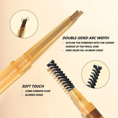 1 Piece Long Lasting Super Slim Eyebrow Pencil Dual Ended With Eyebrow Brush