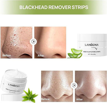 Best Seller Lanbena Blackhead Whiteheads Remover Mask Facial Peeling Nose Strip Acne Deep Cleansing 30g