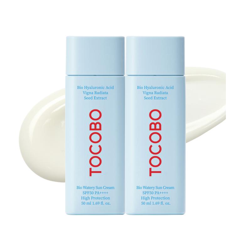 [TOCOBO] Bio Watery Sun Cream Duo SPF50+ PA++++ 50ml, Moisturizing sunscreen, No White Cast, Strong UV Protection, Moist Essence Type, Ocean Friendly-Reef Safe Koren Skin Care