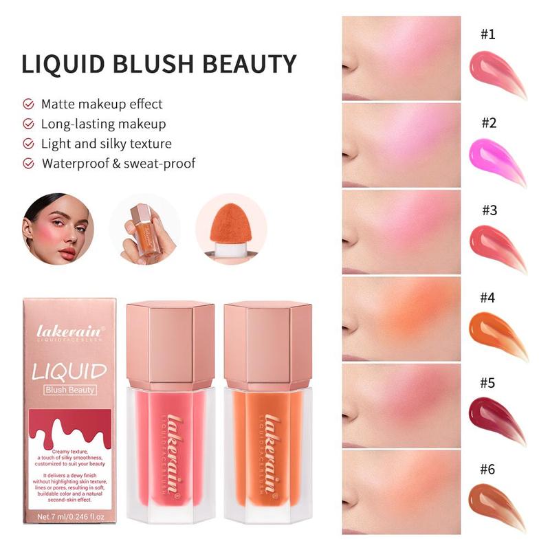 Long Lasting Liquid Blush, 6pcs/set Multiple Uses Natural Matte Finish Blush Stick, Natural Look Blush for Daily Makeup