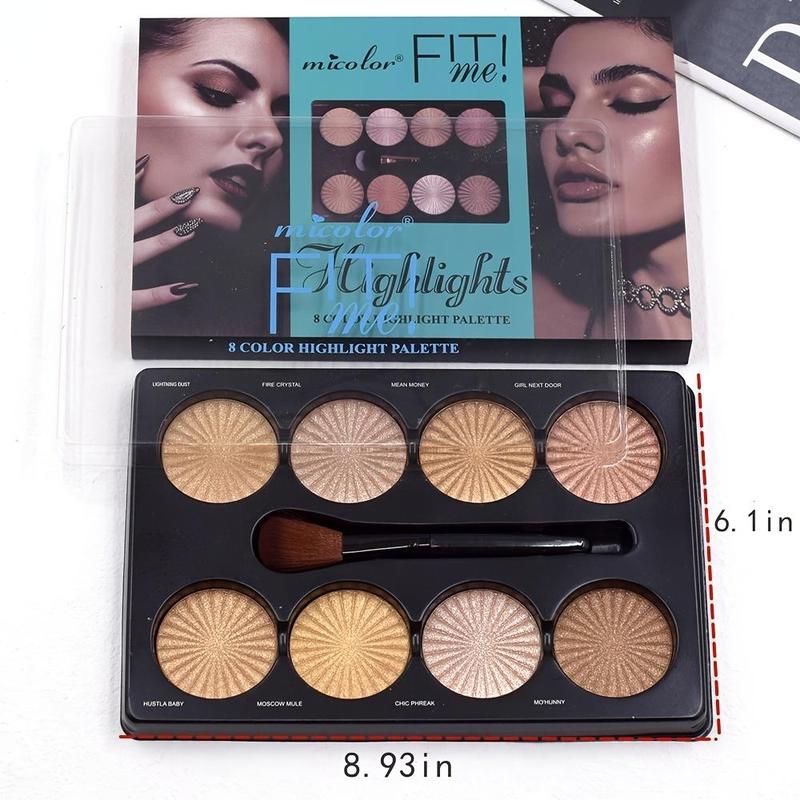 8 Color Contour Palette, 1 Count Highlighter Palette, Long Lasting Bronzer & Highlighter Powder, Lightweight Highlighting And Shadowing Powder, Makeup Palette For Women