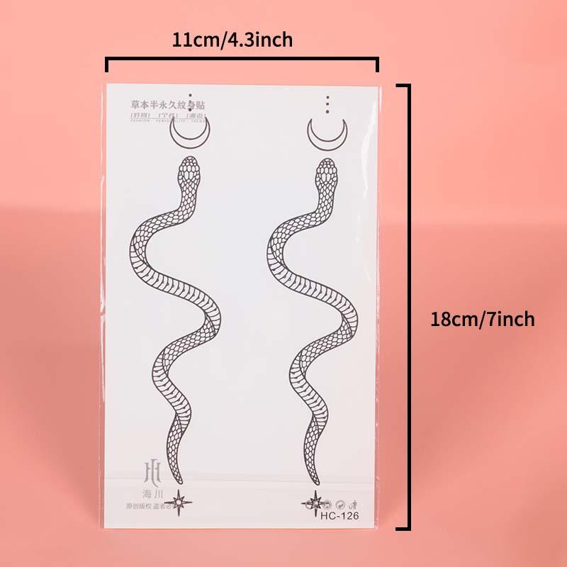 Snake & Star & Moon Pattern Tattoo Sticker, 1 Count Temporary Body Art for Festival Party