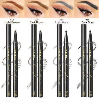 Eyebrow Pen with Micro-fork Tip Applicator, 4 Counts/set Long Lasting Waterproof Eyebrow Pen, Brow Styling Brush, Eye Brow Makeup Tool for Women