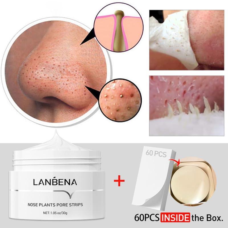 LANBENA Blackhead and Whitehead Removal Mask - Facial Exfoliation Mud Mask, Deep Cleansing Nasal Patch (30g)