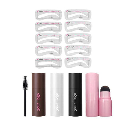 Eyebrow Stamp Kit, Eyebrow Stamp with 10pcs Reusable Eyebrow Stencils and 1 Brush, Makeup Accessories