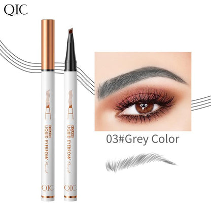 High Quality Four-Head Carving Eyebrow Tattoo Liquid Eyebrow Pencil Makeup Not Smudge Non-Decolorizing Makeup Waterproof Sweat-Proof Quick-Drying Long Lasting and Does Not Fade Eyebrow Pencil Cosmetic