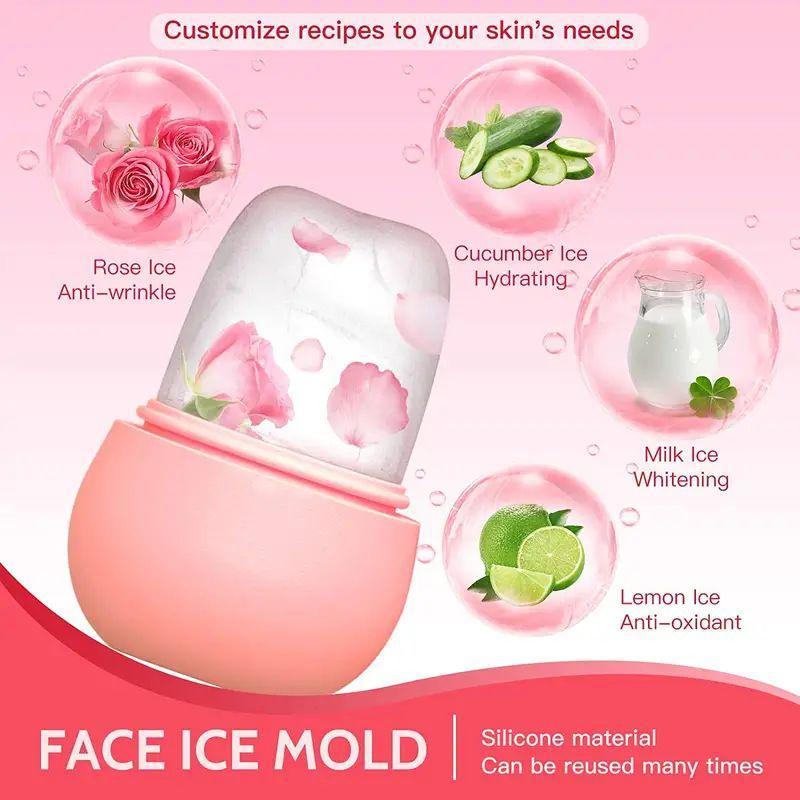 Ice Roller for Face and Eye, 1 Count Silicone Ice Face Roller for Improve Puffiness and Fine Lines, Portable Skincare Tools for Women