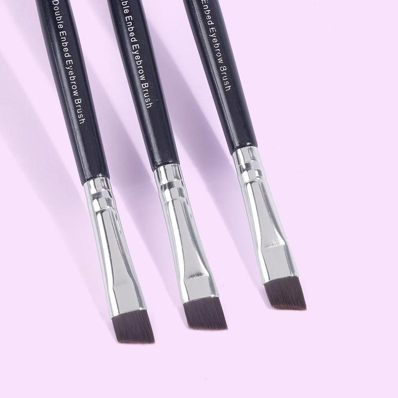 Summer Cosmetic Double-ended Eyebrow Brush, 3 Counts/set Comfort Professional Angled Brow Brush, Eyelash Spoolie Brush, Beauty Makeup Brushes, Durable Smooth Makeup Brush Tool, Summer?Cosmetic Brushes for Makeup