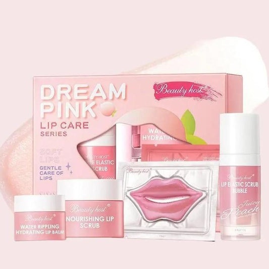 NEW Pink Lip Care Set new formula is gentler and more effective nourishes moisturizes and brightens lips exfoliates and reduced Lip Lines--Lip Care Gift Lip Balm Lip Mask Bubbles Lip Scrub Balm Bubbles Lip Care Product Jelly Lip Mask 50% off new products