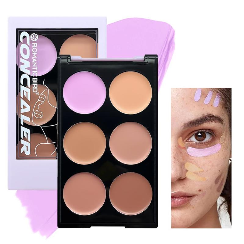 6 Color Concealer Palette, 1 Count Natural Look Concealer Palette, Long Lasting Concealer Palette, Makeup Palette for Women