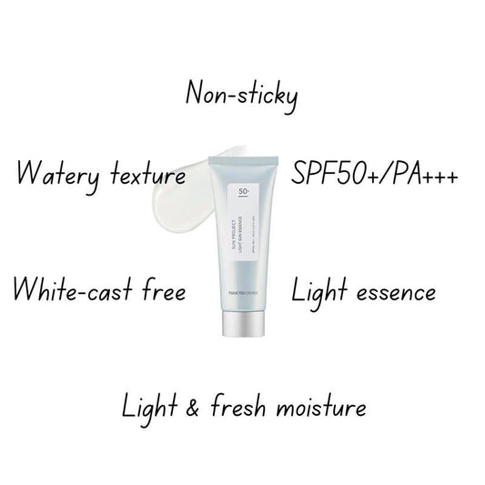 Thank You Farmer Sun Project Light Sun Essence 4.2 oz. (120 ml) Face sunscreen for sensitive skin, Korean sunscreen Body Care Facial Lightweight Moisturizing Skincare Uv Skin Repair Hydrate Hydrating Moisturizer