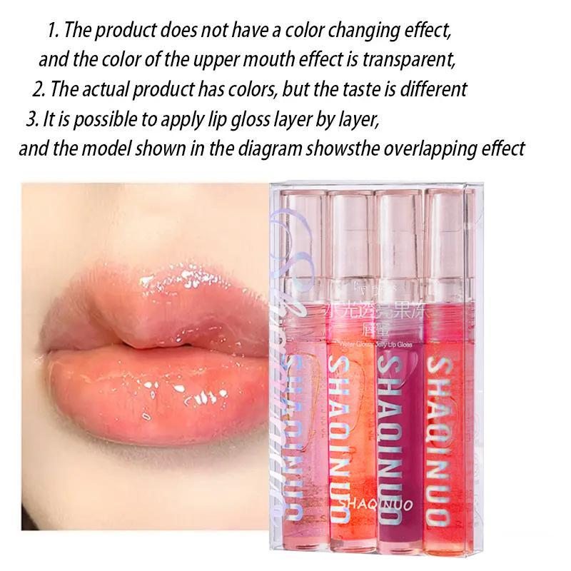 4pcs/set Hydrating Lip Oil, Glossy Lip Glaze Stick, Plumping Lip Oil Juicy Lipstick For All Occasions Makeup, Girls And Women