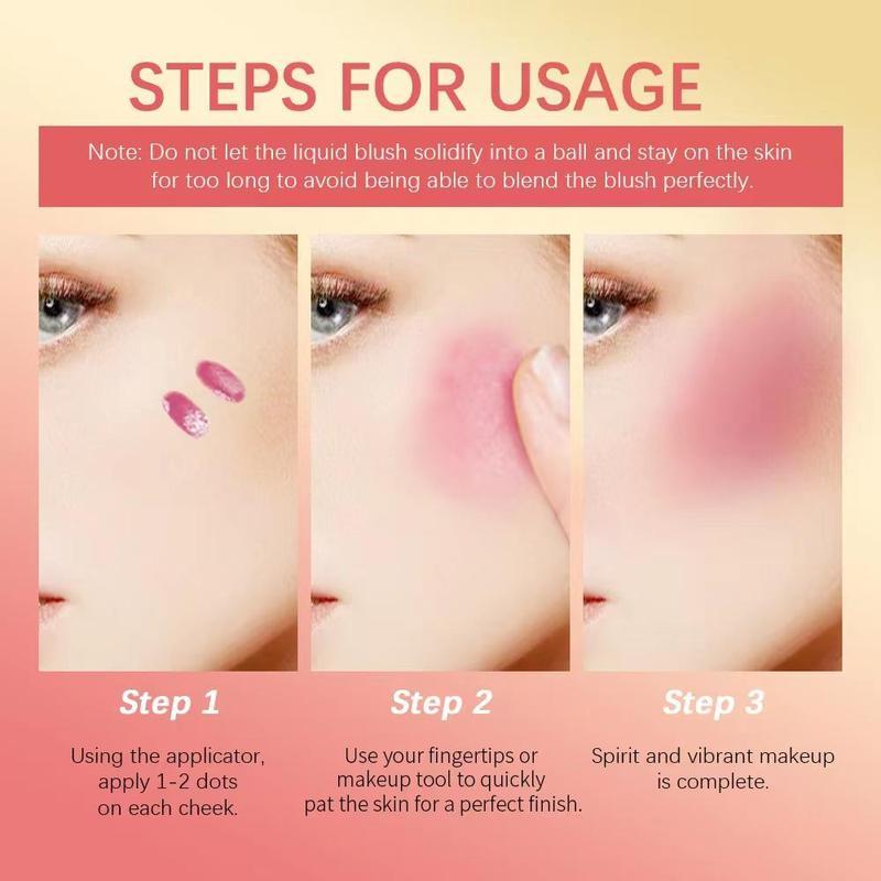 Long-lasting Smooth Cream Liquid Cheek Blusher, Smudge-proof Natural Look Blush Stick for Daily Makeup, Lightweight Soft Color Shadow for All Skins, Facial Cosmetic Tools, Daily Cosmetic