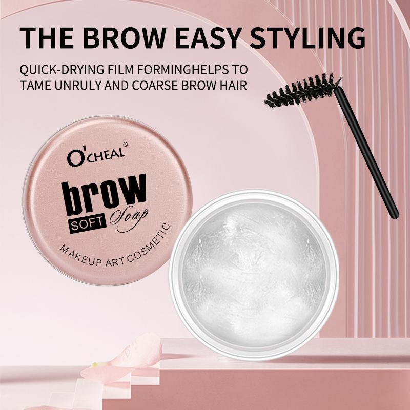 Eyebrow Wax, Colorless Eyebrow Setting Wax with Eyebrow Brush, Eyebrow Makeup Tool for Women, Long-lasting Natural Eyebrow Styling Soap, Makeup Tool