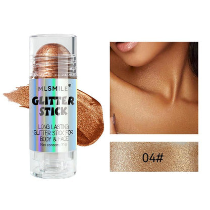 Body Glitter Stick, Shimmer Stick, Highlighter Stick, Body Glitter Makeup Stick, Natural Eye Shadow Highlighting Pen, High-gloss Sparkling Make up Stick