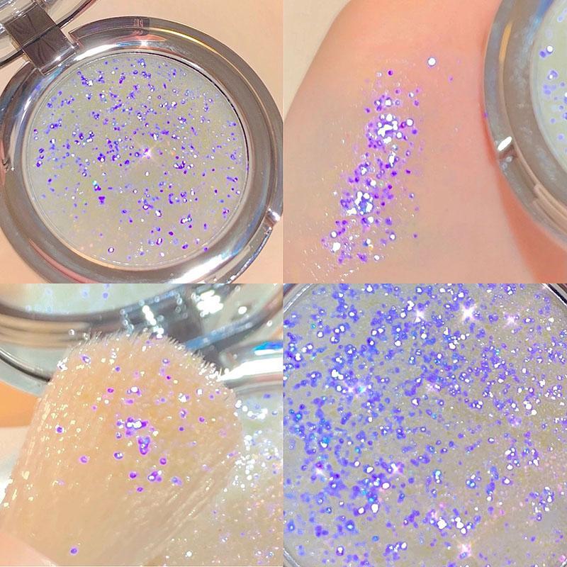 Long-wearing Glitter Eyeshadow Palette Highlighter Palette Powder Palette, Shiny Body Glitter Makeup Highlight Powder, Pearly Face Brightener Makeup Products