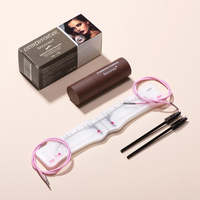 Waterproof Eyebrow Powder Stencil Kit, 1 Set Including 2 Eyebrow Powder Sticks, 4 Ropes, 4 Brushes & 20 Eyebrow Stencil Cards, Eye Brow Shading & Filling Powder, Eye Brow Makeup Products