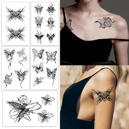 Butterfly Pattern Tattoo Stickers, 5pcs/set Butterfly Temporary Tattoos for Women & Girls, Fake Tattoo Stickers for Adults for Legs Arms Neck Decorations