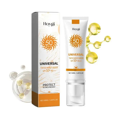 Tinted Sunscreen for Face  All-In-One, SPF 50 PA+++ Protector Solar Color, Against UVA and UVB Rays, 50ml All Skin Type Universal Tinted Sunscreen, No Sticky Feeling Travel Size Lightweight ,50ml / 1.7oz Facial Skincare