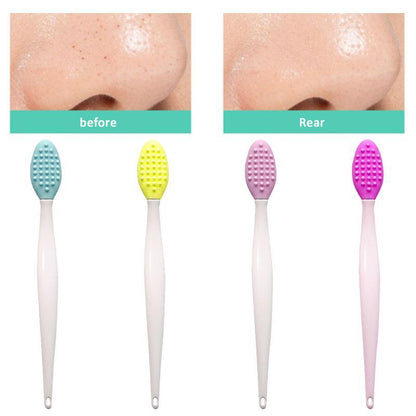 Random Color Silicone Nose Cleaning Brush, Double Sided Cleaning Beauty Tool, Easy to Clean, Soft Skincare Tool for Face & Body