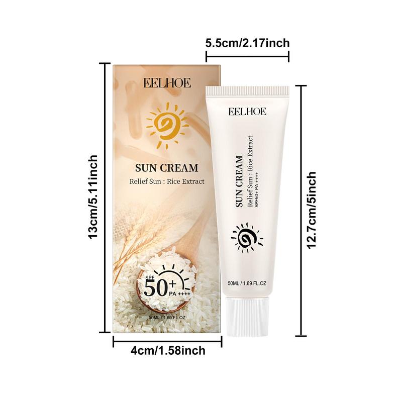 Rice Bran Sun Cream, Moisturizing Sunscreen Cream, Skin Care Product for Daily Use