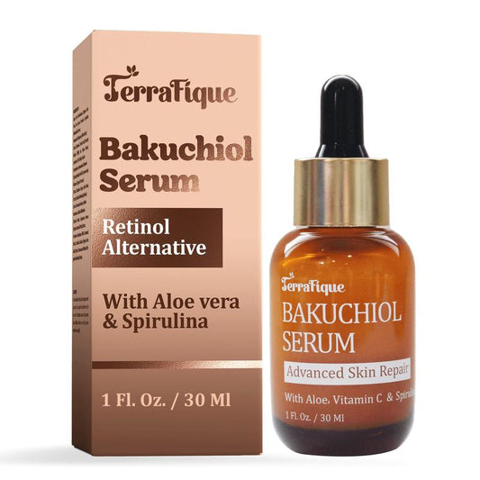 Terrafique Bakuchiol Serum 1 Fl. Oz. - Natural Retinol Alternative for Women - Hydrating Bakuchiol Serum for Gentle Skin - Anti Aging Wrinkle Serum for Face