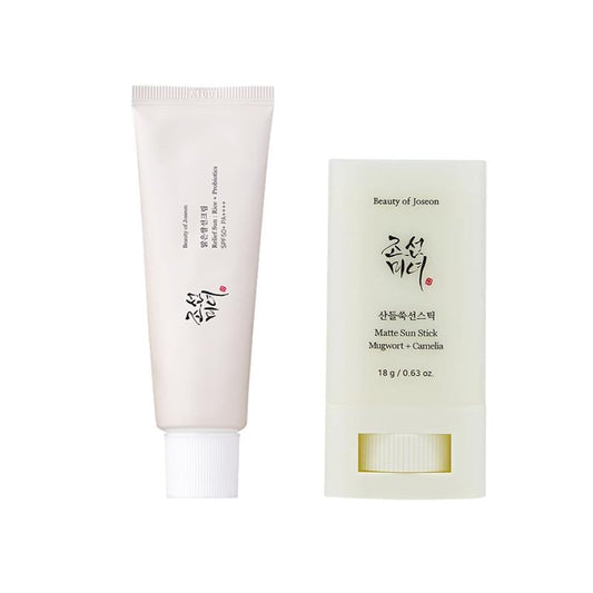 [Beauty of Joseon] Relief Sun : Rice + Probiotics SPF50+PA++++ 50ml & Matte Sun Stick : Mugwort + Camilia 18ml, Moist Cream Formula that gives Fresh Absorbtion without White Cast,Long-Lasting UV Protection & Hydrating, Matte Finish