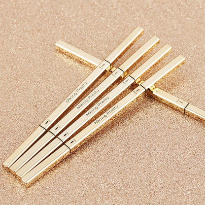 Small Gold Bar Eyebrow Pencil, 1 Count Dual-ended Triangular Machete very Fine Small Gold Chopsticks Eyebrow Pencil, Three-dimensional Sketch Waterproof Sweatproof Non-blotchy Eyebrow Pen