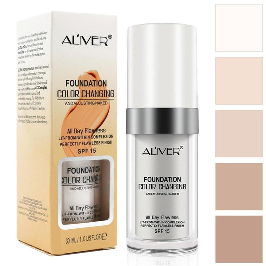 ALIVER Liquid Foundation, Soft Matte Long-lasting Moisturizing Base Suitable for Fair Skin Tones and Any Skin Type, Summer Gift