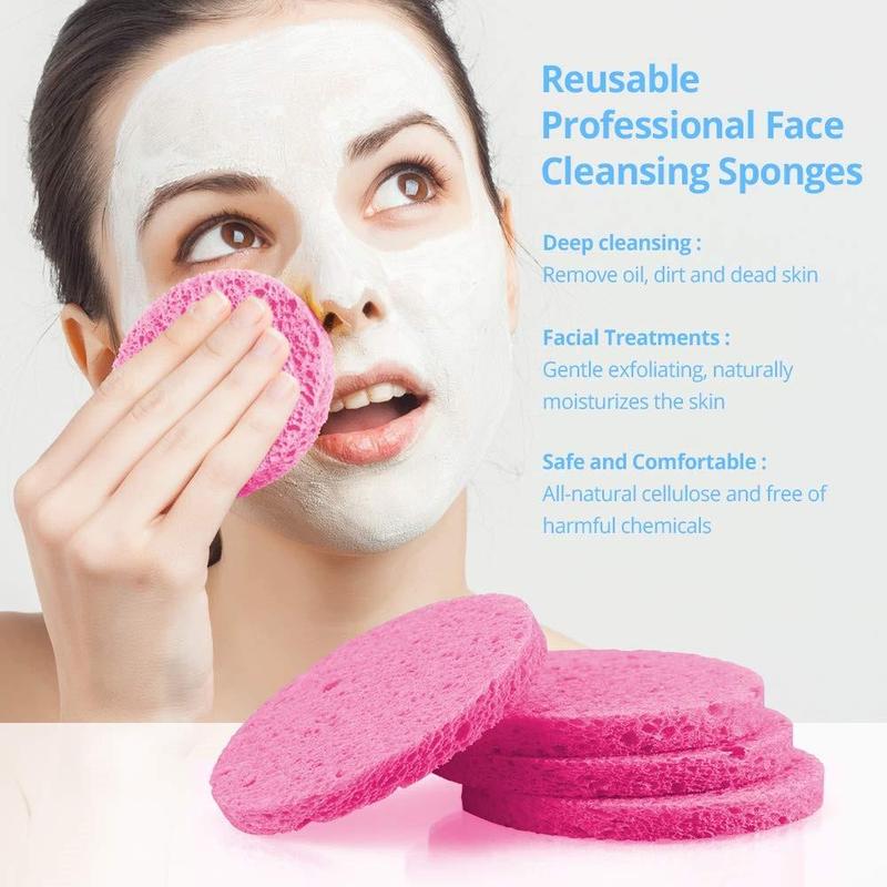 Water Absorption Compressed Facial Cleansing Sponges (20pcs), Reusable Cosmetic Cleansing Pad for Travel?Home, Soft?Personal Care Supplies