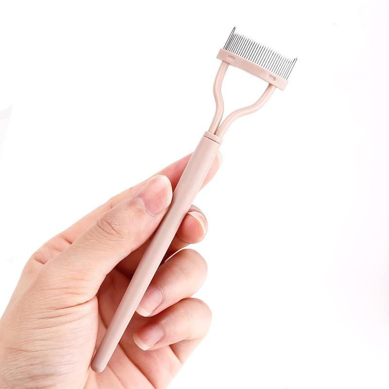 Portable Eyelash Cosmetic Comb,?Summer?Comfort Foldable Semi-arc Steel Needle Eyelash Comb, Beauty Makeup Tool for Women Girls, Cosmetic Tool for Home & Travel