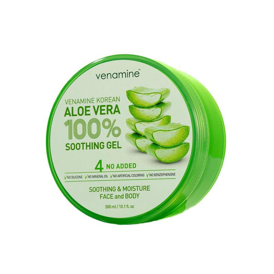 Aloe Vera Soothing Gel Venamine - Korean formula - Moisturizing Gel Alcohol Free  Sensitive Skin Dry Skin Hydrating Skincare Moisturizer Aloevera Cosmetic Moisture Hydrate Skin Repair