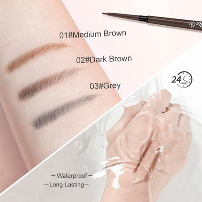 2 in 1 Double-ended Eyebrow Pencil, 1 Count 1.5mm Minuteness Eyebrow Pencil, Waterproof 24 Hours Long-lasting Eyebrow Pencil